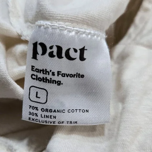 Pact Portside Organic Cotton Linen Cream Wide Leg Sleeveless Jumpsuit Lagenlook - Picture 10 of 12